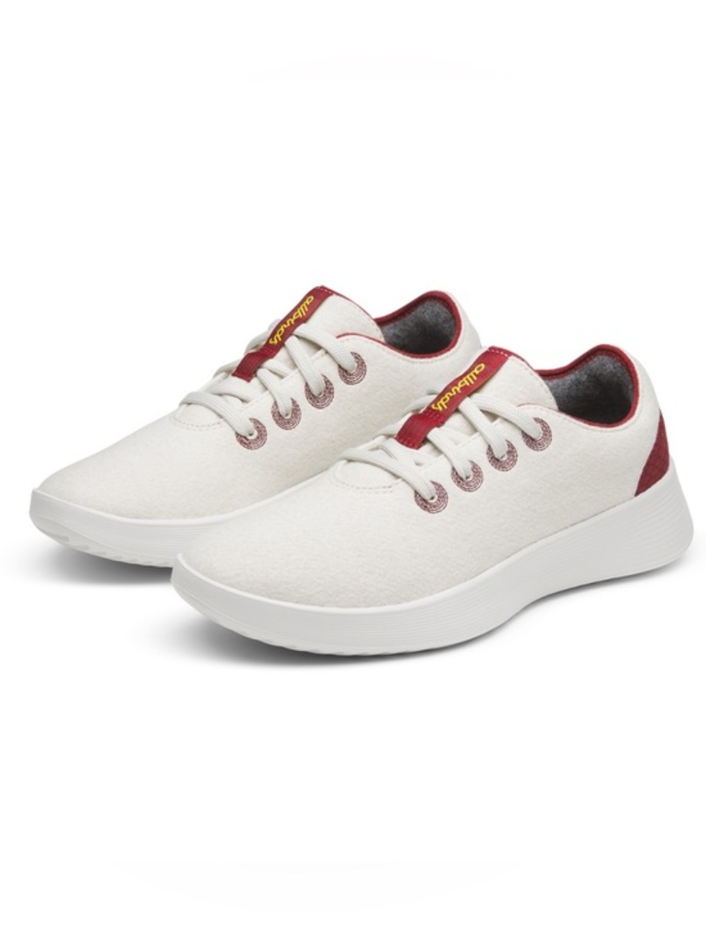 Men's 8.5 allbirds Wool Runner Go - Weathered White/Thunder Red